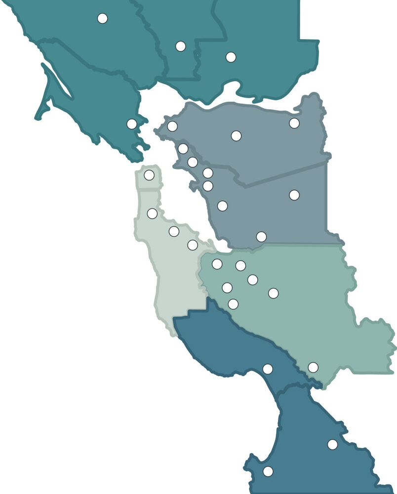 map of 5 subregions
