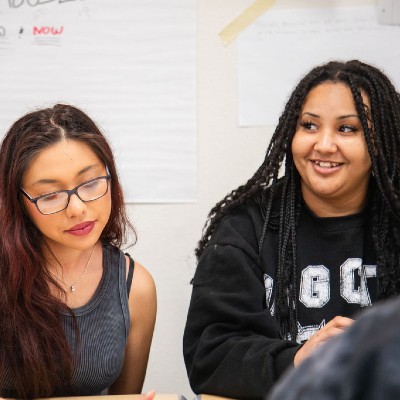 two smiling students