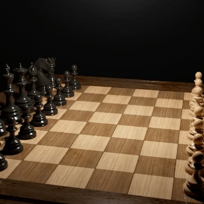 a 3d modeled chessboard