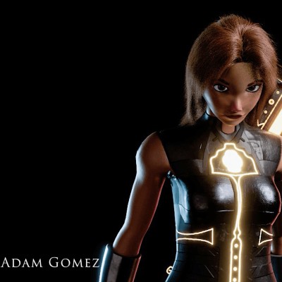 a digital art character credit, adam gomez